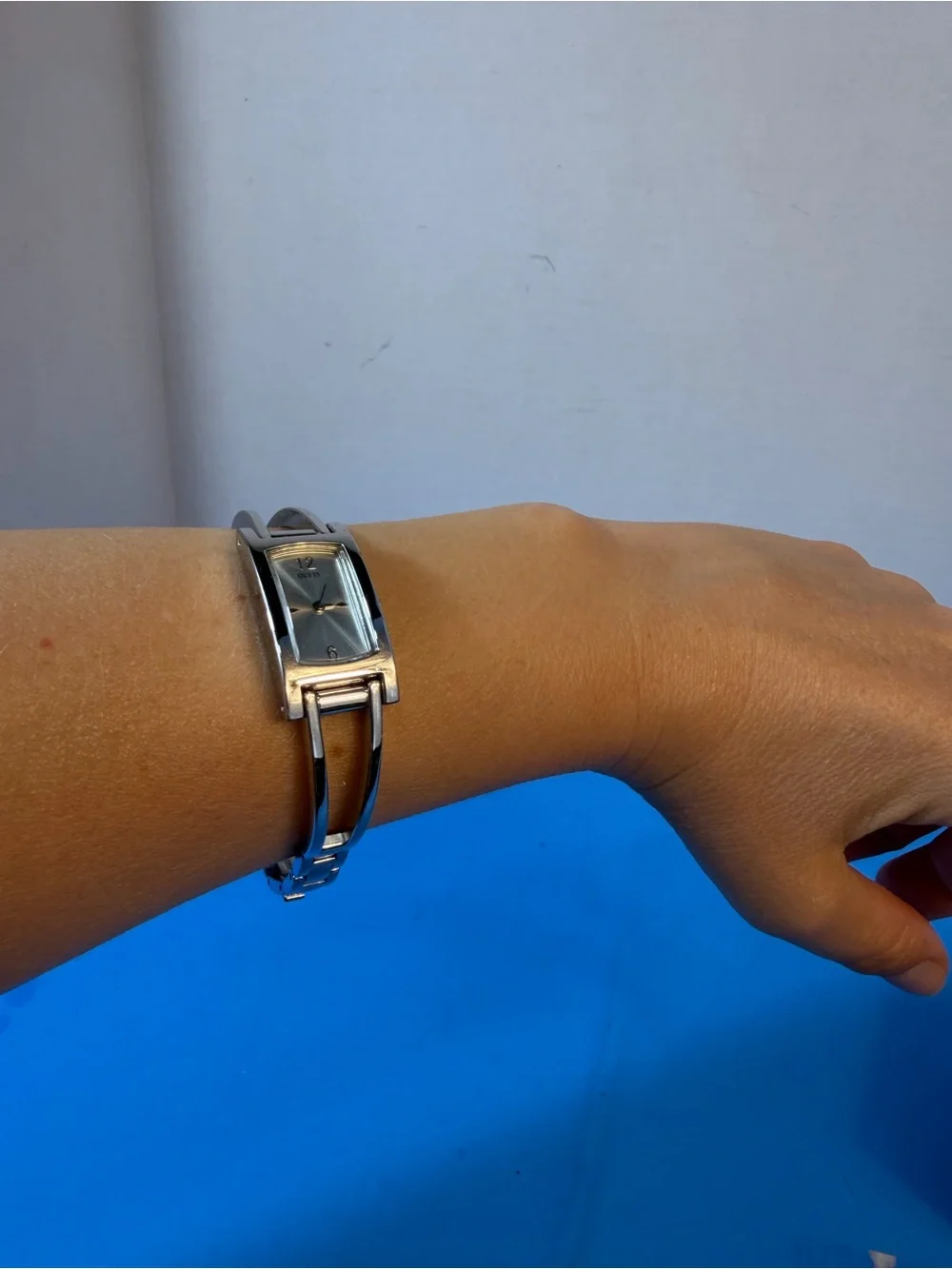 Silver Women's Bracelet Watch - Elegant Rectangular Dial